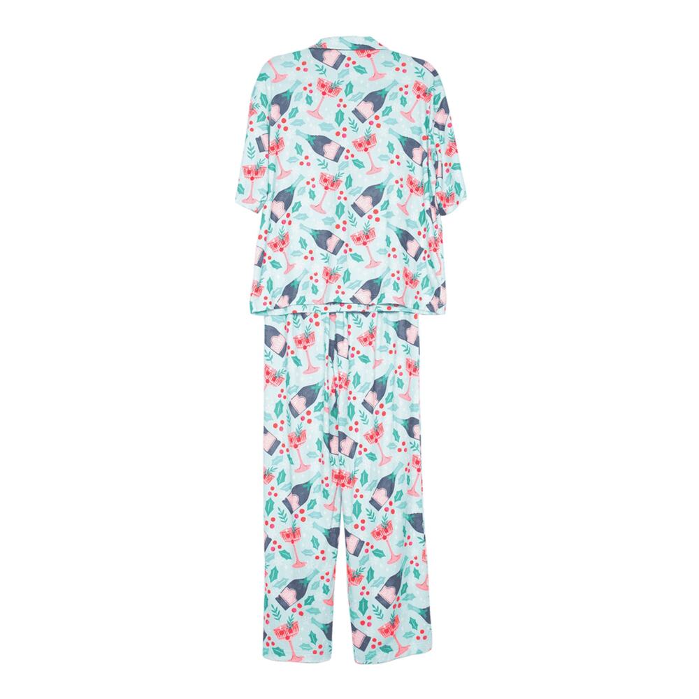 Katydid Christmas Champagne, Coupes & Holly Matching Holiday PJs - Picture 4 of 4